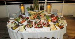 Catered buffet at an event