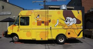 Food truck on a city street