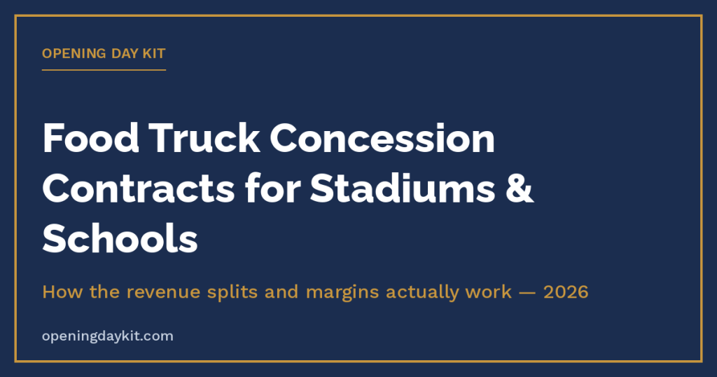 Food truck concession contract guide for stadium and school venues in 2026