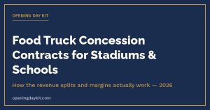 Food truck concession contract guide for stadium and school venues in 2026
